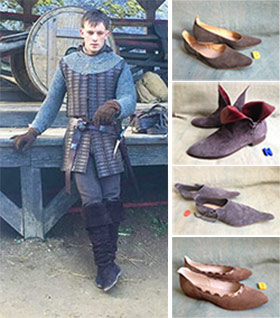 Szenenbild Maximilian von Burgund und Schuhmodelle für diese Produktion